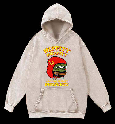 Communist Pepe the Frog Vintage Washed 100% Cotton Hoodie