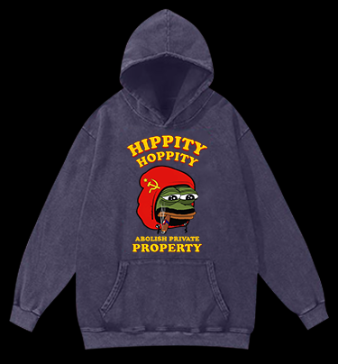Communist Pepe the Frog Vintage Washed 100% Cotton Hoodie