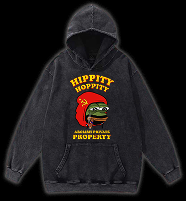 Communist Pepe the Frog Vintage Washed 100% Cotton Hoodie
