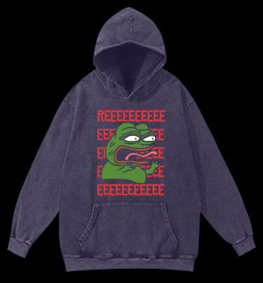 Angry Communist Pepe the Frog Vintage Washed 100% Cotton Hoodie