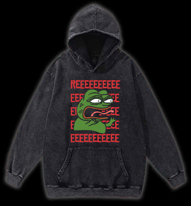 Angry Communist Pepe the Frog Vintage Washed 100% Cotton Hoodie