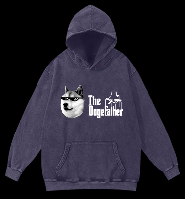 The Doge Godfather Vintage Washed 100% Cotton Hoodie