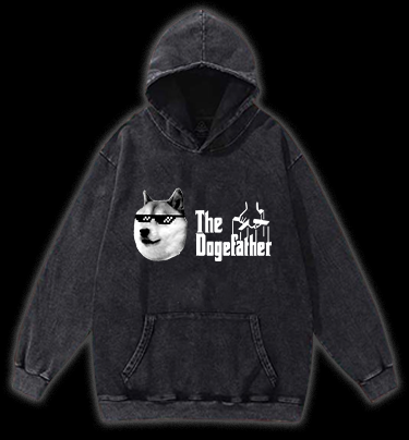 The Doge Godfather Vintage Washed 100% Cotton Hoodie