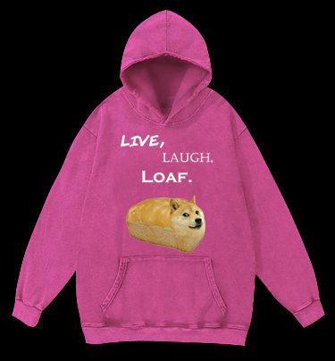 Doge Bread Vintage Washed 100% Cotton Hoodie