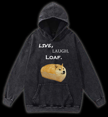 Doge Bread Vintage Washed 100% Cotton Hoodie
