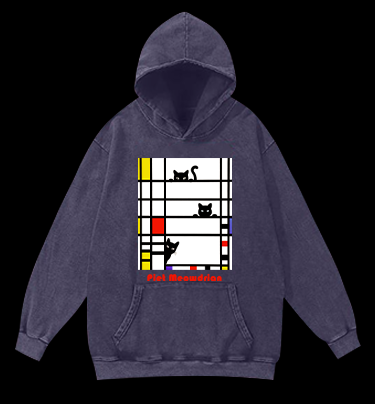 Piet Cornelies Mondrian Vintage Washed 100% Cotton Hoodie