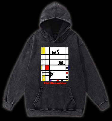 Piet Cornelies Mondrian Vintage Washed 100% Cotton Hoodie