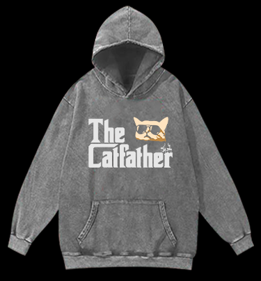 The Catfather Vintage Washed 100% Cotton Hoodie
