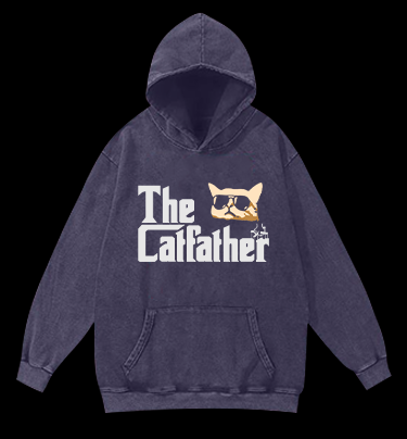 The Catfather Vintage Washed 100% Cotton Hoodie