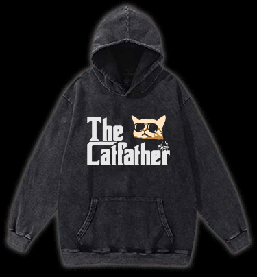 The Catfather Vintage Washed 100% Cotton Hoodie