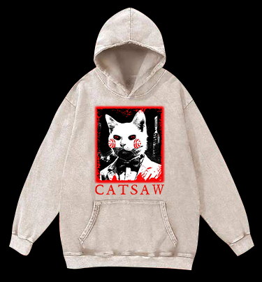 CATSAW Vintage Washed 100% Cotton Hoodie