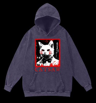 CATSAW Vintage Washed 100% Cotton Hoodie