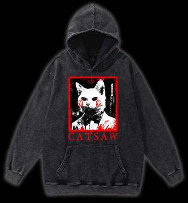 CATSAW Vintage Washed 100% Cotton Hoodie