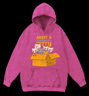 Schr?dinger's cat Vintage Washed 100% Cotton Hoodie