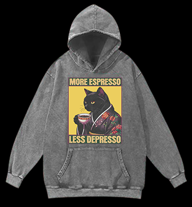 Caffeine Down Depression Vintage Washed 100% Cotton Hoodie