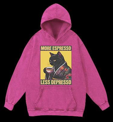Caffeine Down Depression Vintage Washed 100% Cotton Hoodie