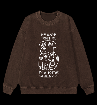 Dog Doctor Vintage Washed 100% Cotton Sweatshirt
