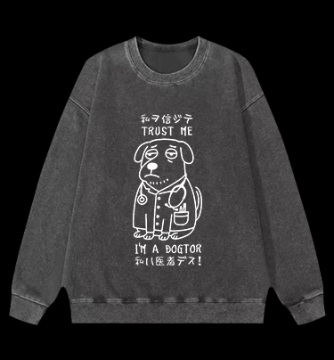 Dog Doctor Vintage Washed 100% Cotton Sweatshirt