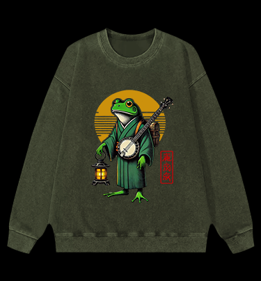 The Lantern-Bearing Frog Vintage Washed 100% Cotton Sweatshirt