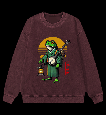 The Lantern-Bearing Frog Vintage Washed 100% Cotton Sweatshirt