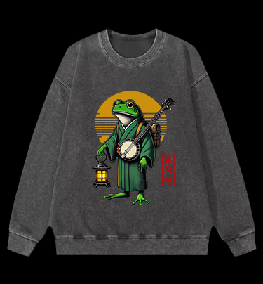 The Lantern-Bearing Frog Vintage Washed 100% Cotton Sweatshirt