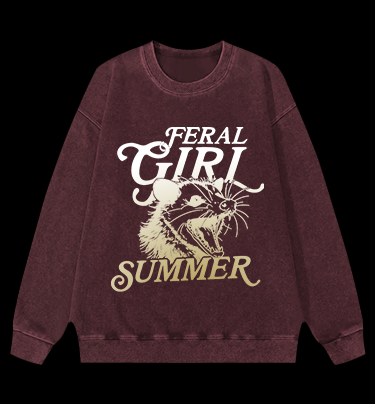 Mouse's Summer Roar Vintage Washed 100% Cotton Sweatshirt