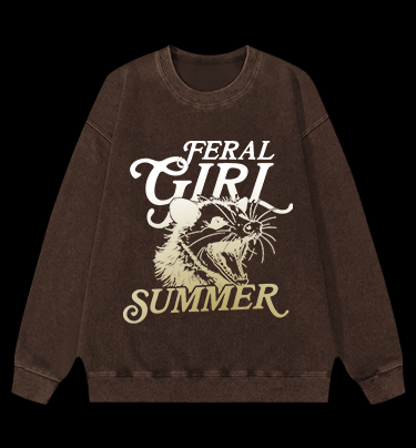 Mouse's Summer Roar Vintage Washed 100% Cotton Sweatshirt