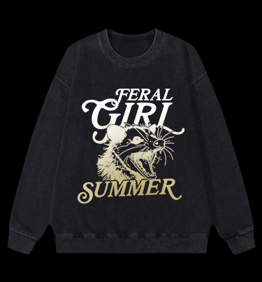 Mouse's Summer Roar Vintage Washed 100% Cotton Sweatshirt