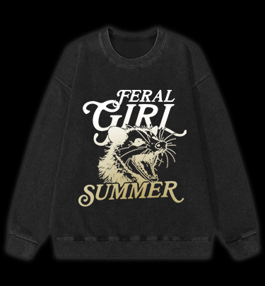 Mouse's Summer Roar Vintage Washed 100% Cotton Sweatshirt