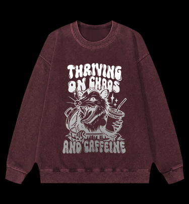Caffeinated Mouse Life Vintage Washed 100% Cotton Sweatshirt