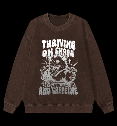Caffeinated Mouse Life Vintage Washed 100% Cotton Sweatshirt