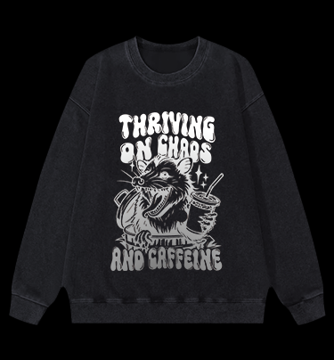 Caffeinated Mouse Life Vintage Washed 100% Cotton Sweatshirt