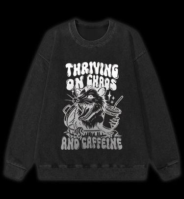 Caffeinated Mouse Life Vintage Washed 100% Cotton Sweatshirt