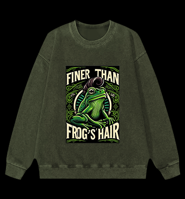 Frog's Style Vintage Washed 100% Cotton Sweatshirt