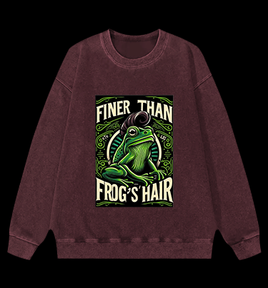 Frog's Style Vintage Washed 100% Cotton Sweatshirt