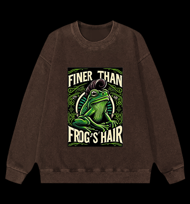 Frog's Style Vintage Washed 100% Cotton Sweatshirt