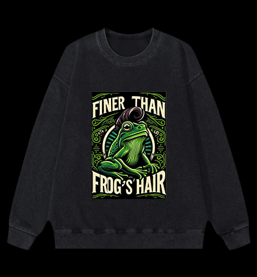 Frog's Style Vintage Washed 100% Cotton Sweatshirt