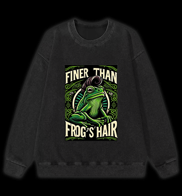Frog's Style Vintage Washed 100% Cotton Sweatshirt