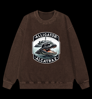 Crocodile Prison Vintage Washed 100% Cotton Sweatshirt