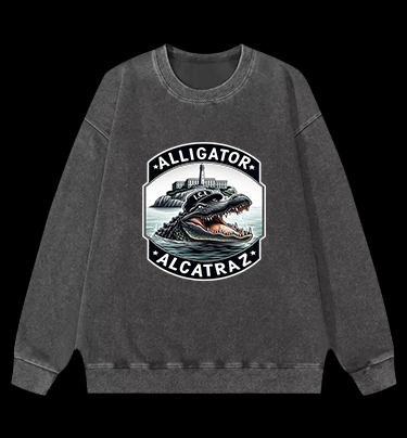 Crocodile Prison Vintage Washed 100% Cotton Sweatshirt
