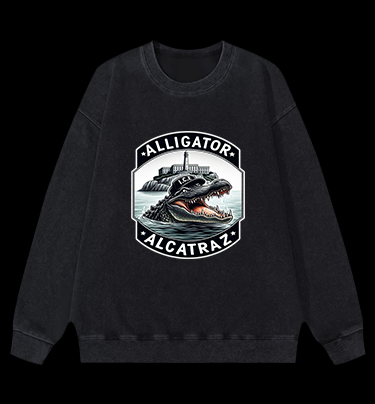 Crocodile Prison Vintage Washed 100% Cotton Sweatshirt