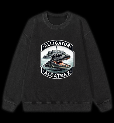 Crocodile Prison Vintage Washed 100% Cotton Sweatshirt