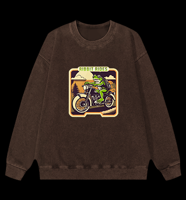 Frog's Moto Trip Vibe Vintage Washed 100% Cotton Sweatshirt