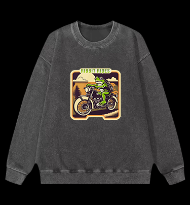Frog's Moto Trip Vibe Vintage Washed 100% Cotton Sweatshirt
