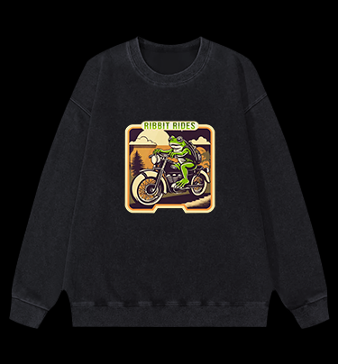 Frog's Moto Trip Vibe Vintage Washed 100% Cotton Sweatshirt