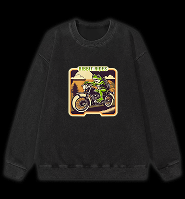 Frog's Moto Trip Vibe Vintage Washed 100% Cotton Sweatshirt