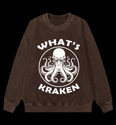 Octopus's Dark Gaze Vintage Washed 100% Cotton Sweatshirt