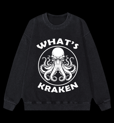 Octopus's Dark Gaze Vintage Washed 100% Cotton Sweatshirt
