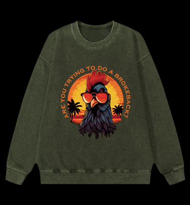 Rooster's Brokeback Vibe Vintage Washed 100% Cotton Sweatshirt