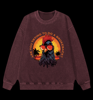 Rooster's Brokeback Vibe Vintage Washed 100% Cotton Sweatshirt